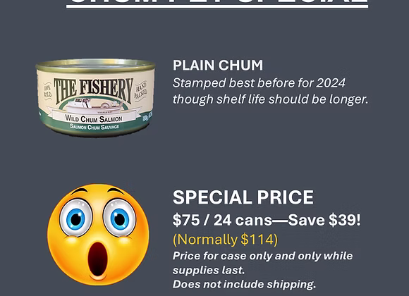 Bulk Case — Chum Salmon (Pet Food, Case of 24)